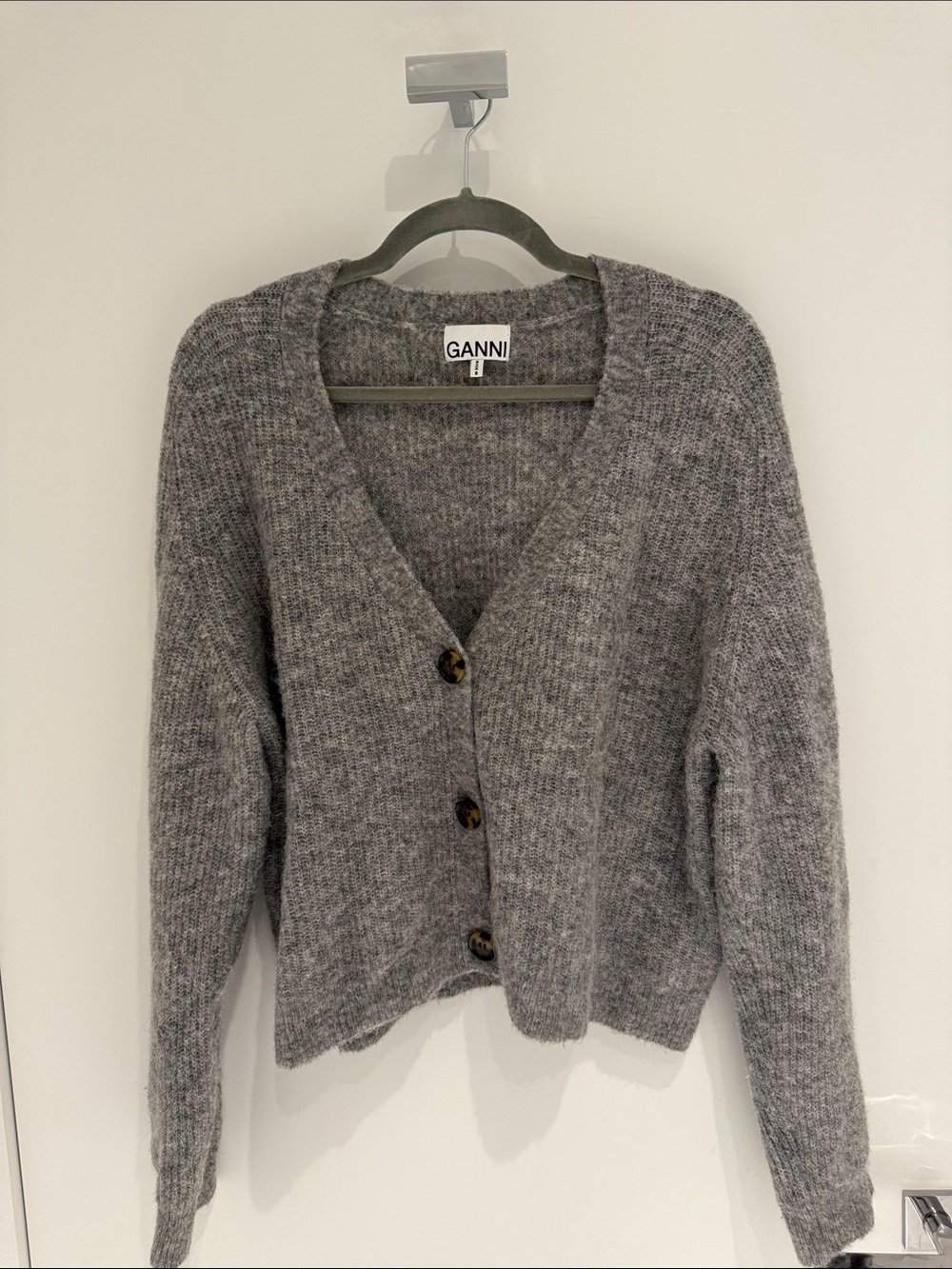 GANNI Soft Wool Knot Cardigan